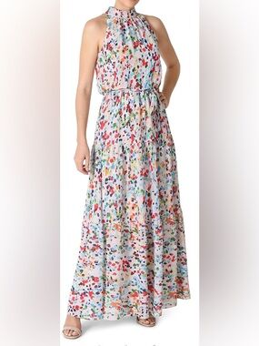 JULIA JORDAN White Multicolor Confetti Tiered Maxi Dress